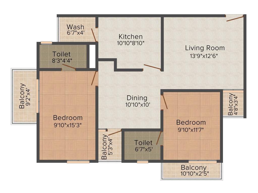 Dream Mon Paradis (2BHK+2T (1,120 sq ft) 1120 sq ft)