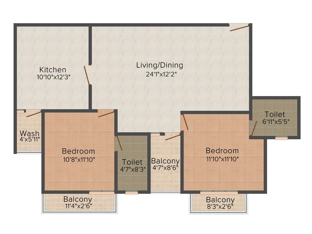 Dream Mon Paradis (2BHK+2T (1,220 sq ft) 1220 sq ft)