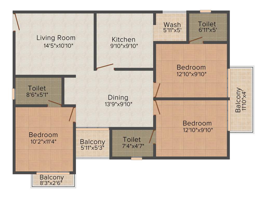 Dream Mon Paradis (3BHK+3T (1,340 sq ft) 1340 sq ft)