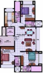 Floor Plan (3BHK+4T) Lalani Lotus Park Floor Plan (3BHK+4T)