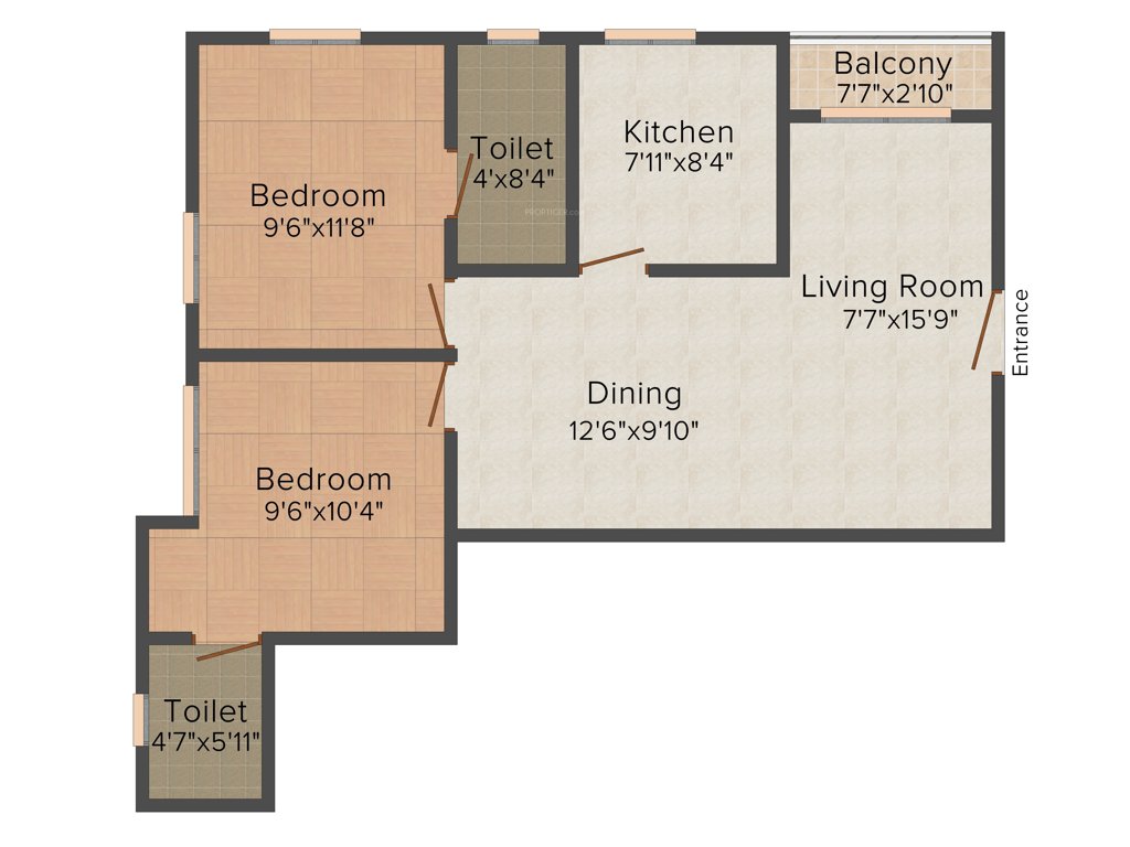 Dream Evita (2BHK+2T (750 sq ft) 750 sq ft)