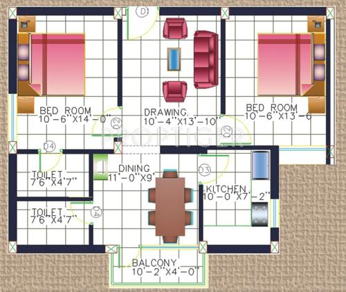 Kalvik Mrityunjaya (2BHK+2T (1,100 sq ft) 1100 sq ft) Kalvik Mrityunjaya (2BHK+2T (1,100 sq ft) 1100 sq ft)