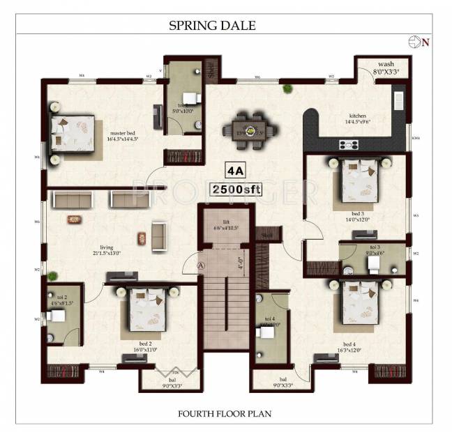 India Spring Dale (4BHK+4T (2,500 sq ft) 2500 sq ft)