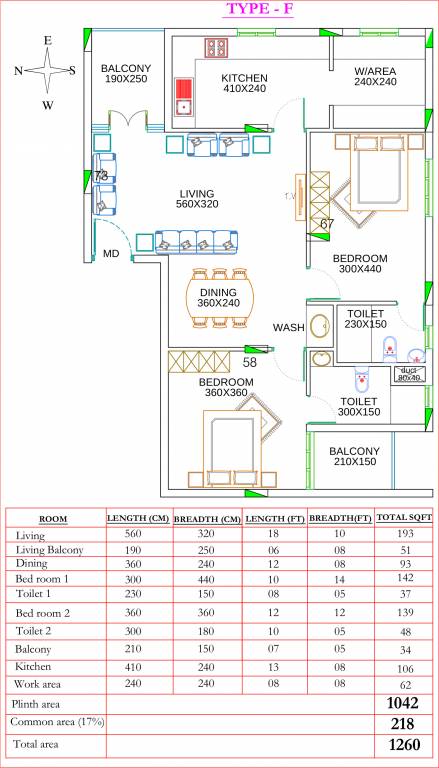 Dream Akademia (2BHK+2T (1,260 sq ft) 1260 sq ft)