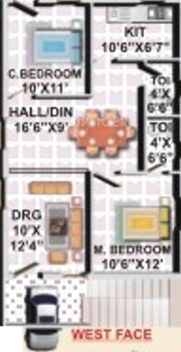 SaiCharan Platinum City (2BHK+2T (900 sq ft) 900 sq ft)