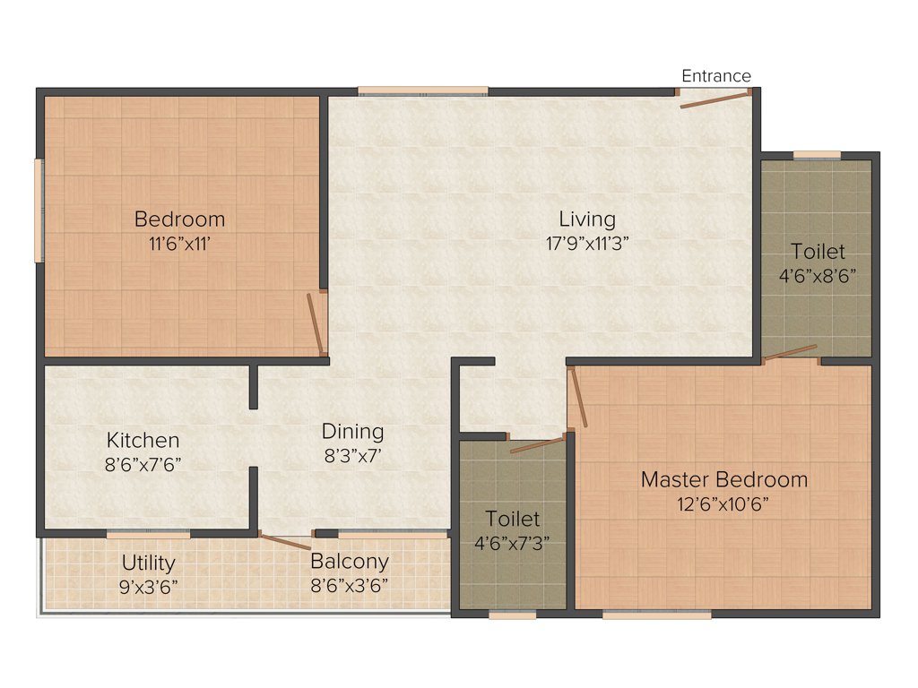 Mamtha Elegancy (2BHK+2T (1,035 sq ft) 1035 sq ft)