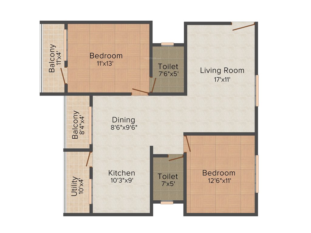 United Elysium (2BHK+2T (1,190 sq ft) 1190 sq ft)