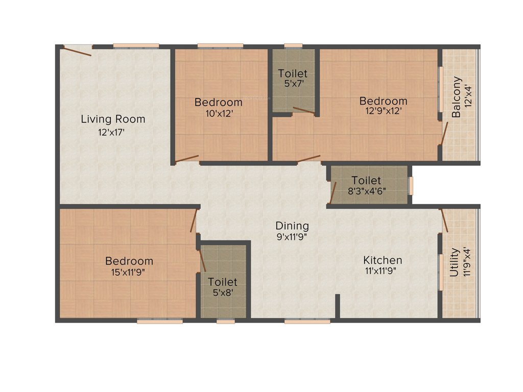 United Elysium (3BHK+3T (1,635 sq ft) 1635 sq ft)