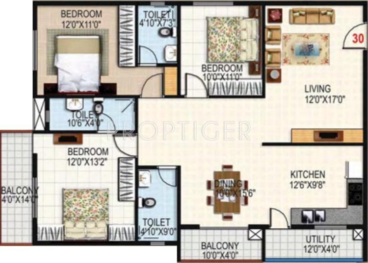United Elysium (3BHK+3T (1,680 sq ft) 1680 sq ft)