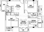 Floor Plan (2BHK+2T) India The Epsom Enclosure Floor Plan (2BHK+2T)