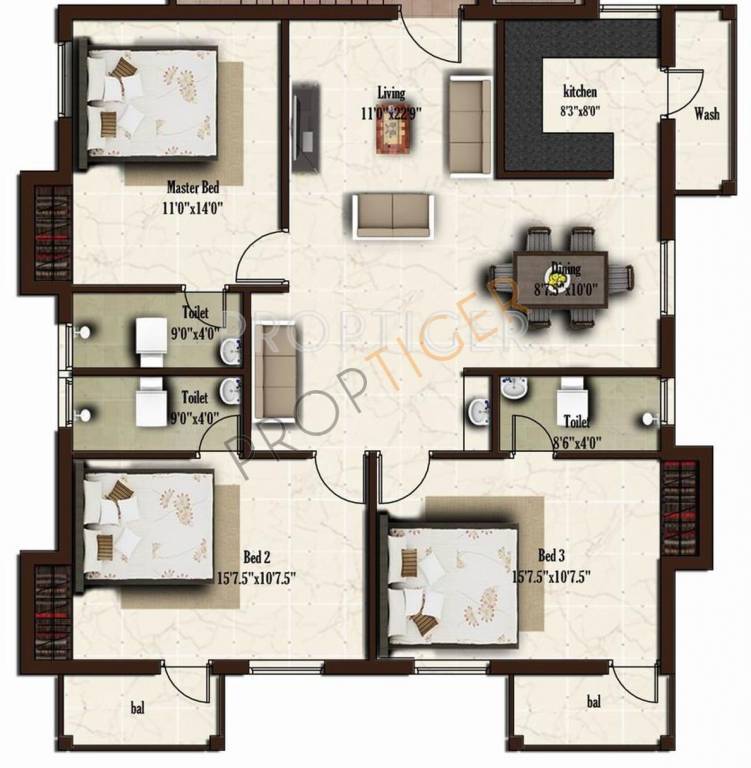 India Amarnath (3BHK+3T (1,558 sq ft) 1558 sq ft)
