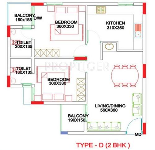 Dream Orlando (2BHK+2T (1,000 sq ft) 1000 sq ft)