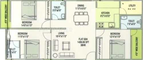 Sai Soham Bicester Village (3BHK+3T (1,439 sq ft) 1439 sq ft) Sai Soham Bicester Village (3BHK+3T (1,439 sq ft) 1439 sq ft)