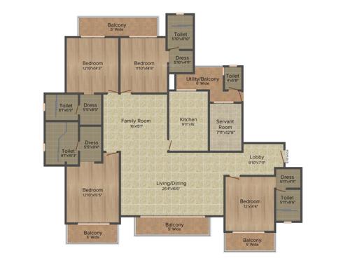 ATS Casa Espana Apartment (4BHK+4T (3,300 sq ft) 3300 sq ft) ATS Casa Espana Apartment (4BHK+4T (3,300 sq ft) 3300 sq ft)