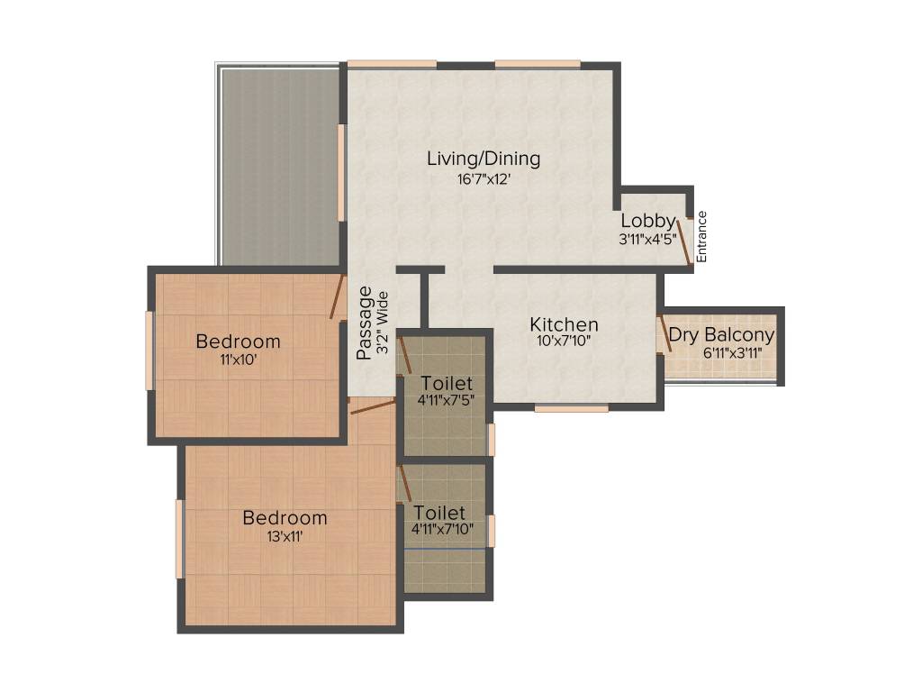 Sukhwani Panorama (2BHK+2T (1,065 sq ft) 1065 sq ft)