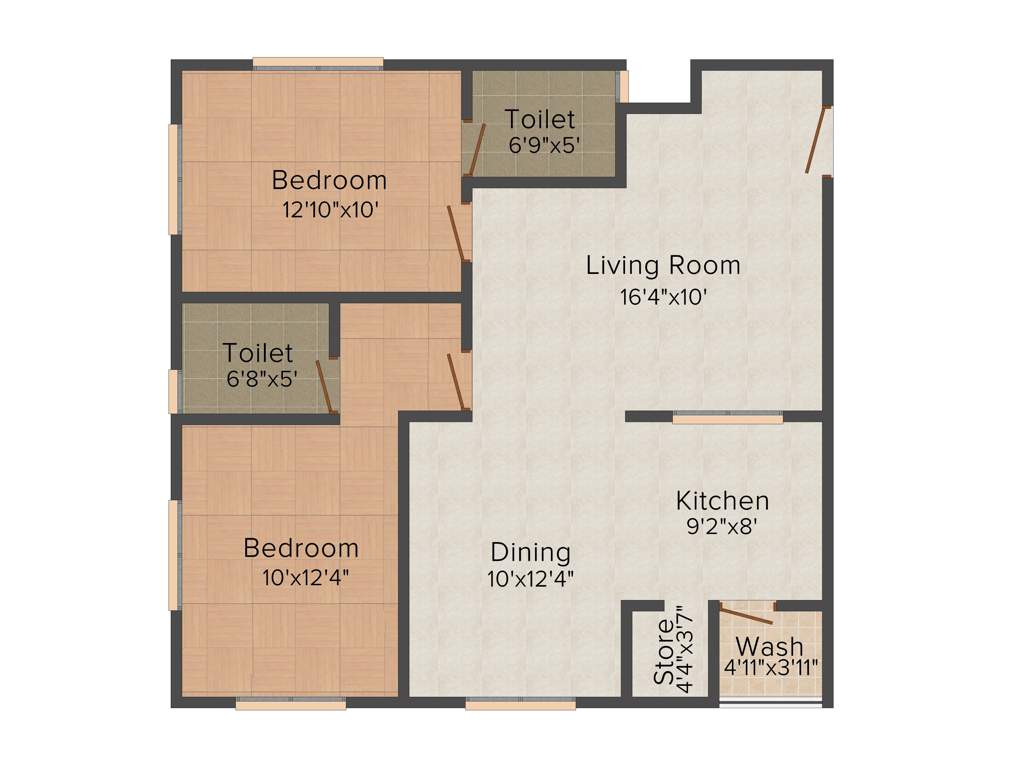 Arvind Citadel (2BHK+2T (1,313 sq ft) 1313 sq ft)