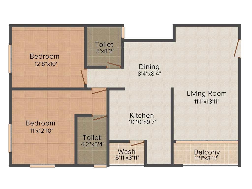 Arvind Citadel (2BHK+2T (1,437 sq ft) 1437 sq ft)