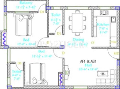 Thai Swasthik (2BHK+2T (841 sq ft) 841 sq ft)