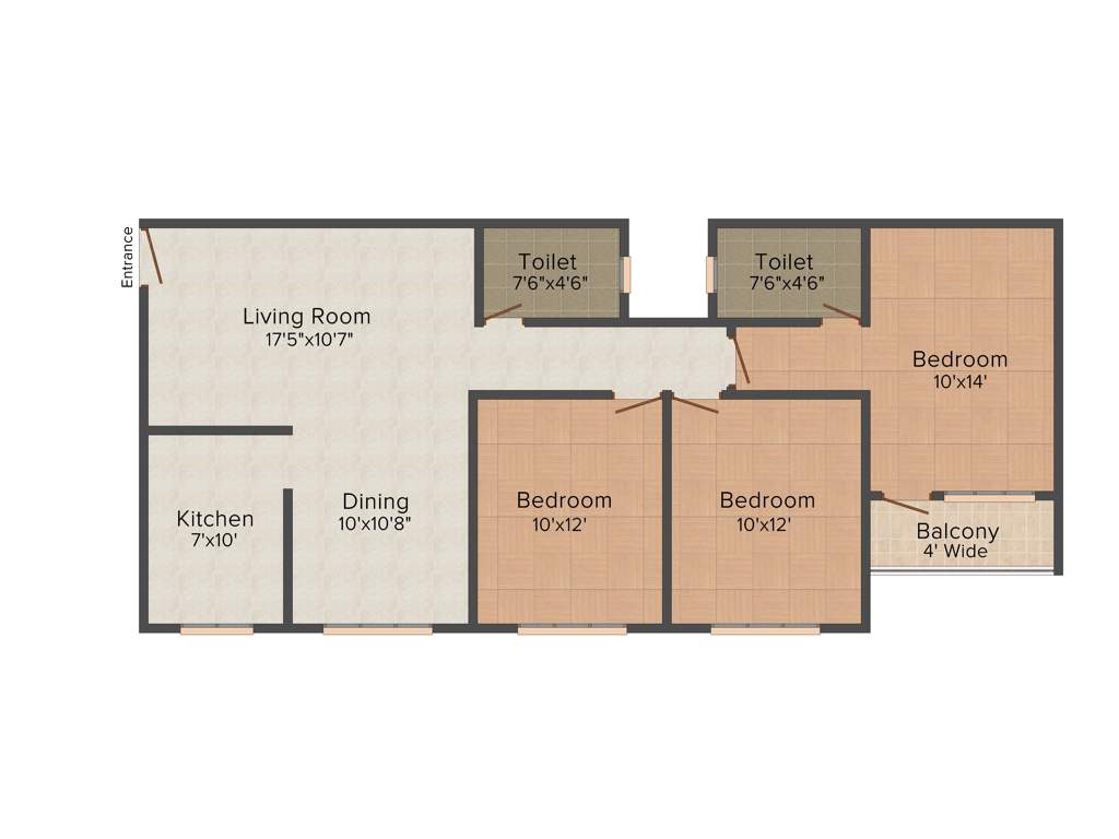 Lifestyle Lifestyle Orchid (3BHK+3T (1,378 sq ft) 1378 sq ft)