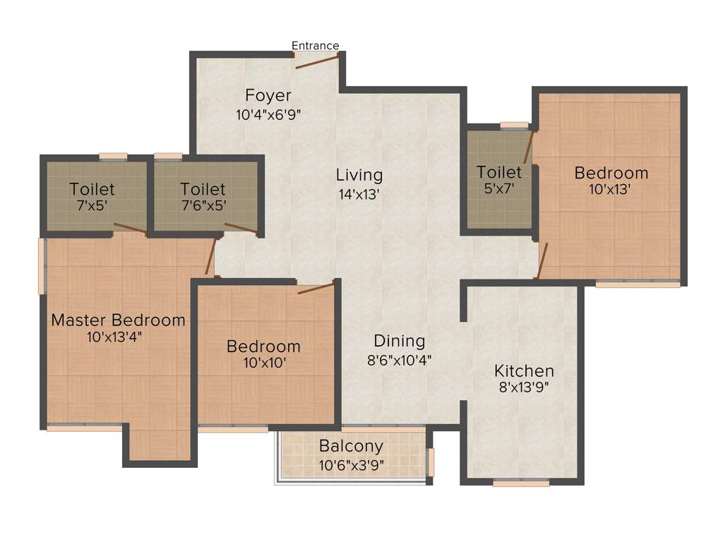 Lifestyle Lifestyle Orchid (3BHK+2T (1,434 sq ft) 1434 sq ft)