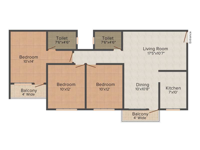 Lifestyle Lifestyle Orchid (3BHK+2T (1,476 sq ft) 1476 sq ft)