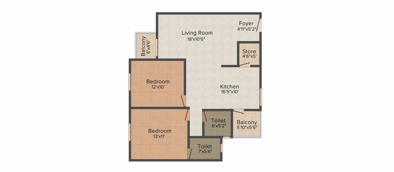 Milestone Dove Deck (2BHK+2T (1,350 sq ft) 1350 sq ft) Milestone Dove Deck (2BHK+2T (1,350 sq ft) 1350 sq ft)