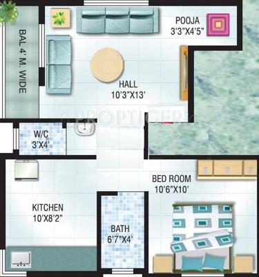 Rajmudra Classic (1BHK+1T (635 sq ft) + Pooja Room 635 sq ft)