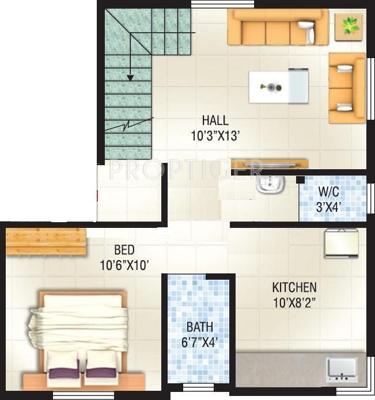 Rajmudra Classic (1BHK+1T (830 sq ft) 830 sq ft)