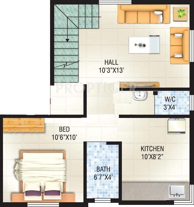 Rajmudra Classic (1BHK+1T (830 sq ft) 830 sq ft)