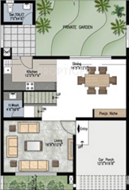 Uniworth Tranquil Villas (3BHK+3T (2,540 sq ft) 2540 sq ft)