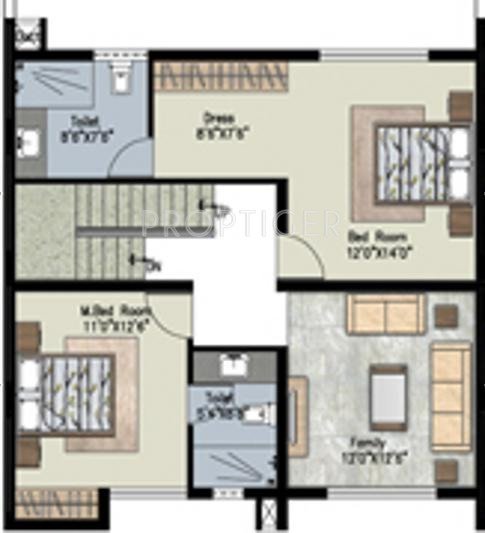 Uniworth Tranquil Villas (3BHK+3T (2,540 sq ft) 2540 sq ft)