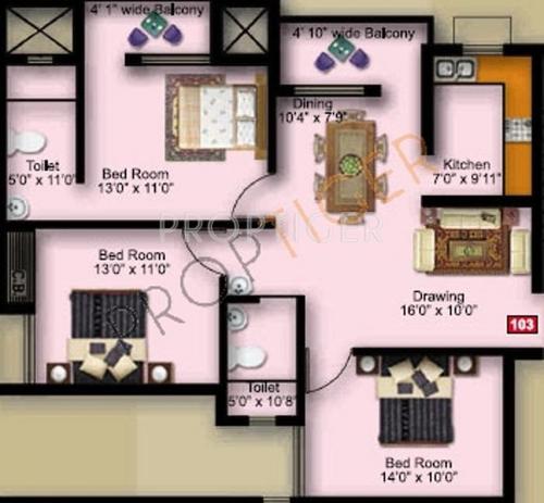 Trishakti Hlv Plaza (3BHK+2T (1,260 sq ft) 1260 sq ft)