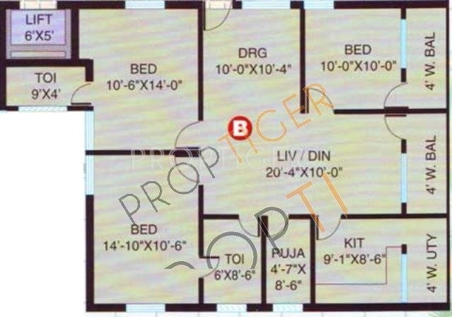 SMR SMR Vinay Estates (3BHK+2T (1,350 sq ft)   Pooja Room 1350 sq ft)
