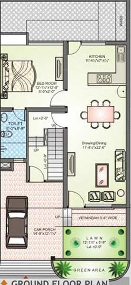  d villa Floor Plan Ground Floor Plan