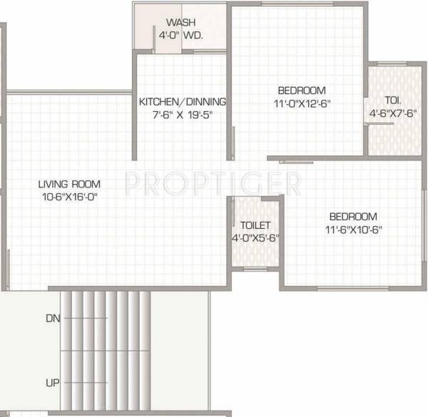 Milestone City Corner (2BHK+2T (814 sq ft) 814 sq ft)