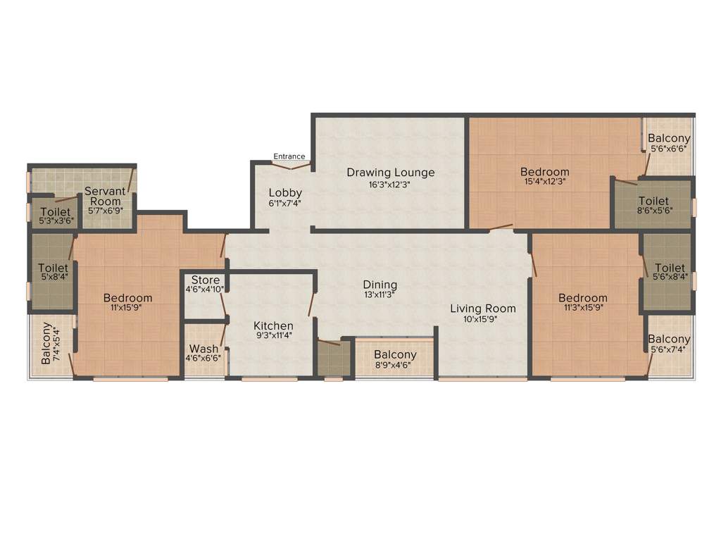 Pearl Prem (3BHK+4T (2,316 sq ft) 2316 sq ft)