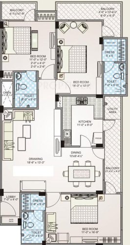 Pearl Imperia (3BHK+3T (1,798 sq ft) 1798 sq ft) Pearl Imperia (3BHK+3T (1,798 sq ft) 1798 sq ft)