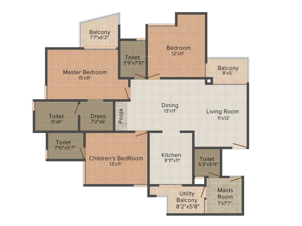 DN Oxy Park (3BHK+4T (2,045 sq ft) + Servant Room 2045 sq ft)