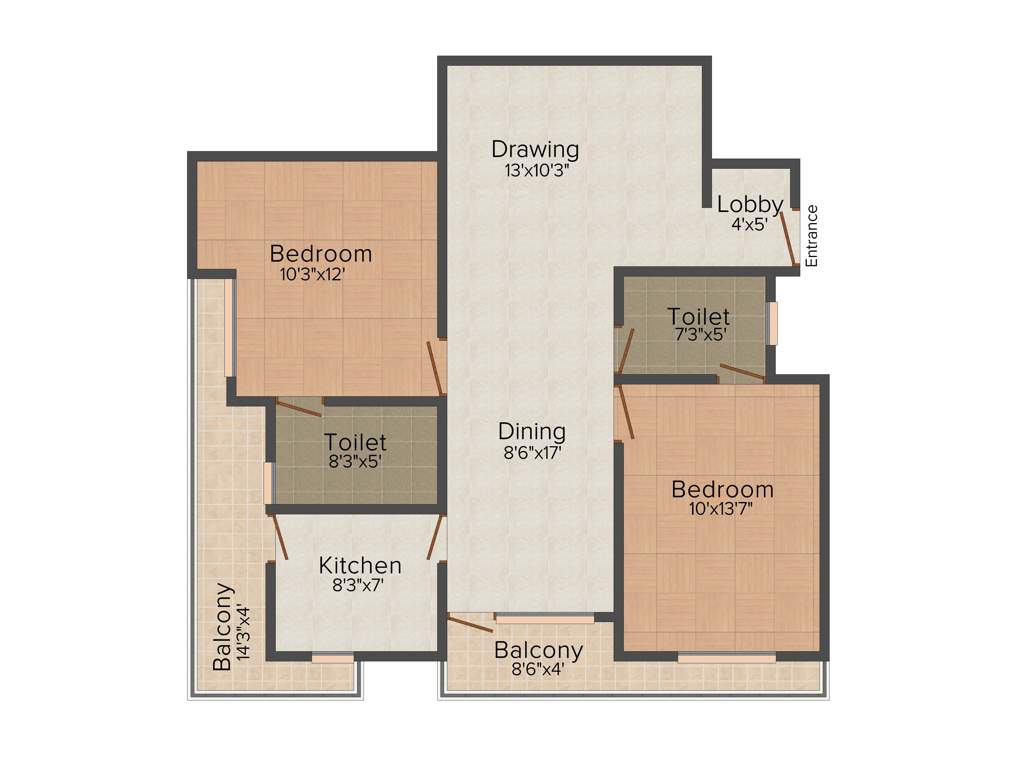 Pearl Sungeetam (2BHK+2T (1,133 sq ft) 1133 sq ft)