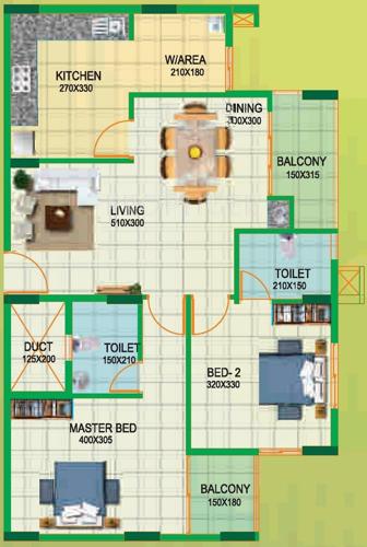 Sowparnika Regal (2BHK+2T (1,180 sq ft) 1180 sq ft)