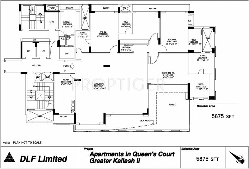 DLF Queens Court (4BHK+4T (5,875 sq ft)   Servant Room 5875 sq ft)