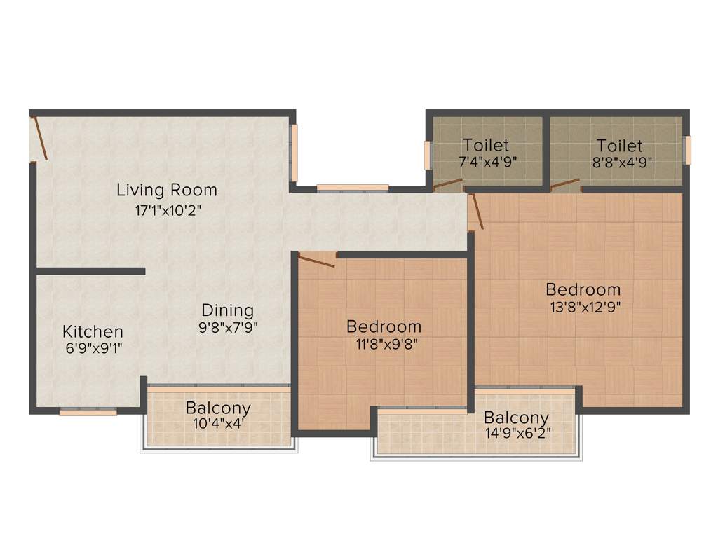 Highbuild Sky Ville (2BHK+2T (1,200 sq ft) 1200 sq ft)