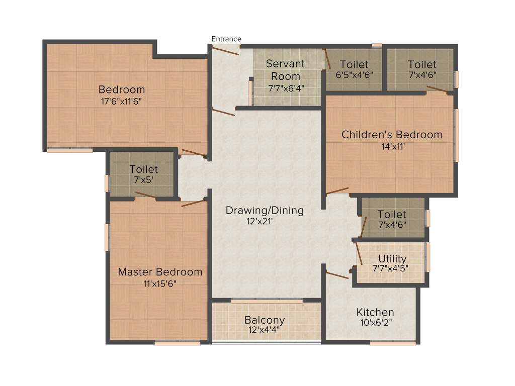 DN Northern Heights (3BHK+4T (1,750 sq ft) + Servant Room 1750 sq ft)