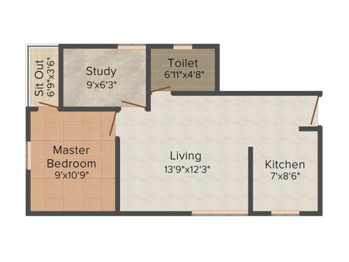 Purnima Elite (1BHK+1T (650 sq ft)   Study Room 650 sq ft)