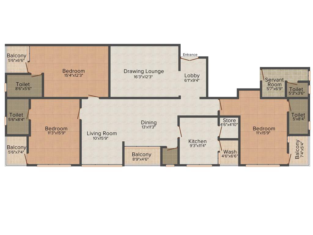 Pearl Prem (3BHK+4T (2,333 sq ft) 2333 sq ft)