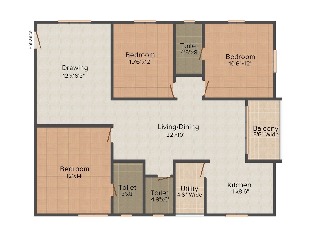Alekhya Footprints (3BHK+3T (1,620 sq ft) 1620 sq ft)