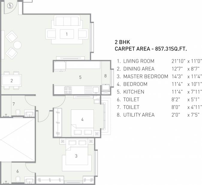Rare Townships Rising City (2BHK+2T (1,372 sq ft) 1372 sq ft)