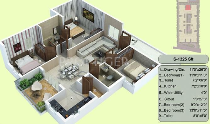 Sriven Sriven 205 (3BHK+2T (1,325 sq ft) 1325 sq ft) Sriven Sriven 205 (3BHK+2T (1,325 sq ft) 1325 sq ft)