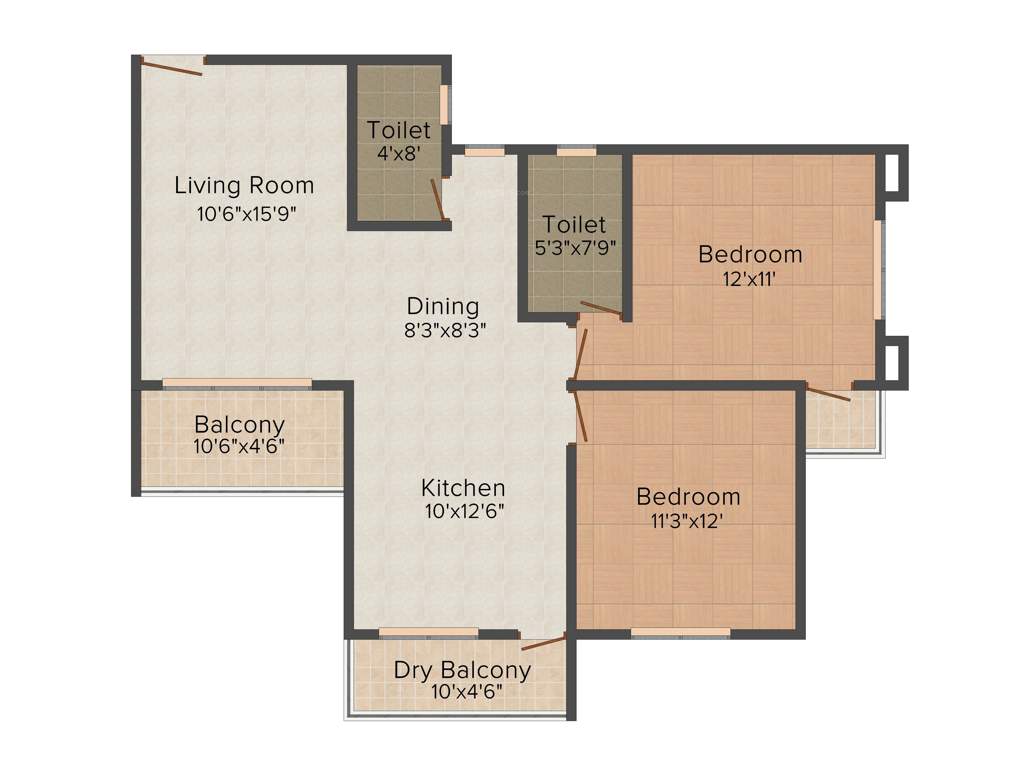 Navkarr Nxt (2BHK+2T (1,205 sq ft) 1205 sq ft)