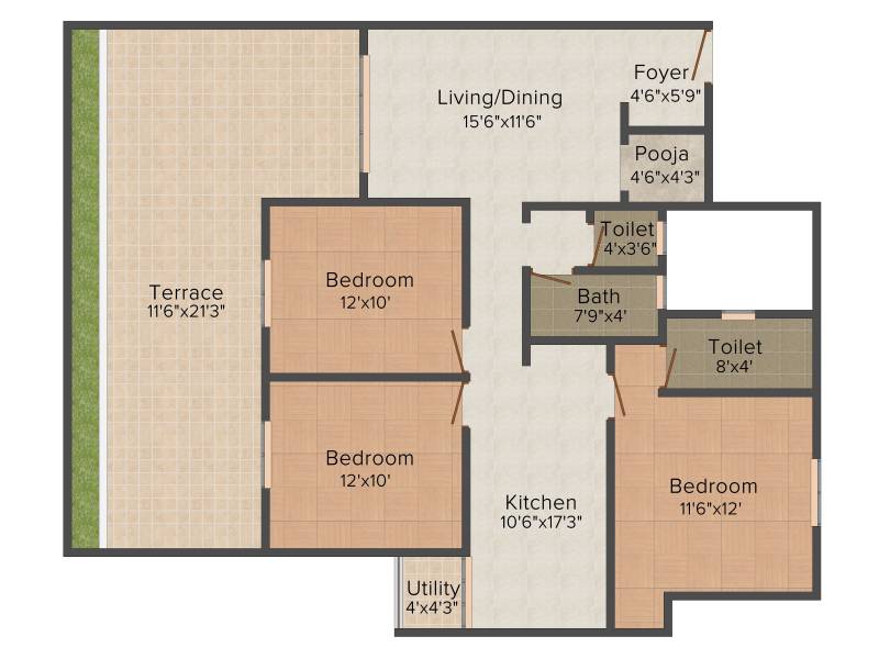 Navkarr Nxt (3BHK+2T (1,605 sq ft) + Pooja Room 1605 sq ft)
